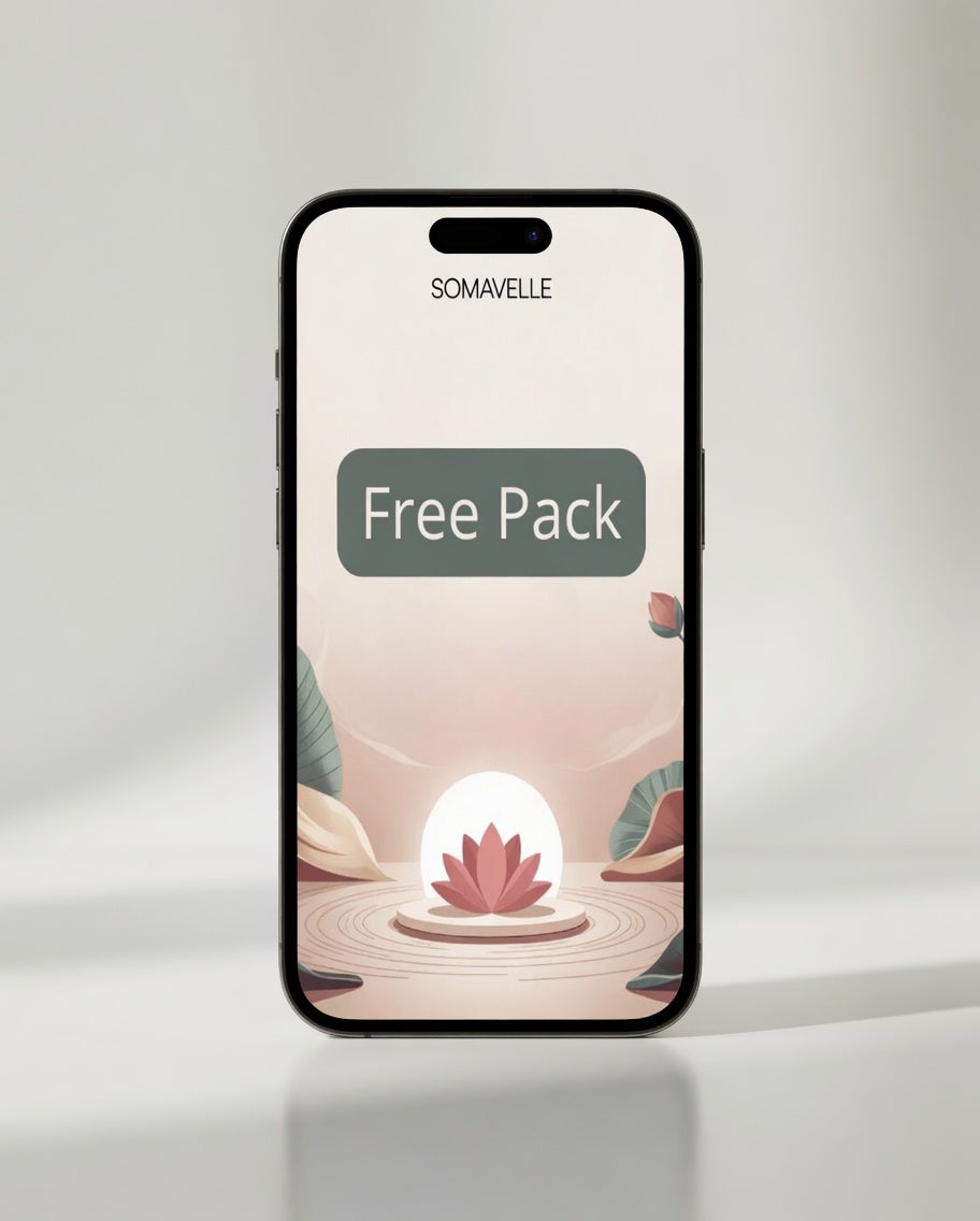 Phone case with lotus design and 'Free Pack' text on a light gray background