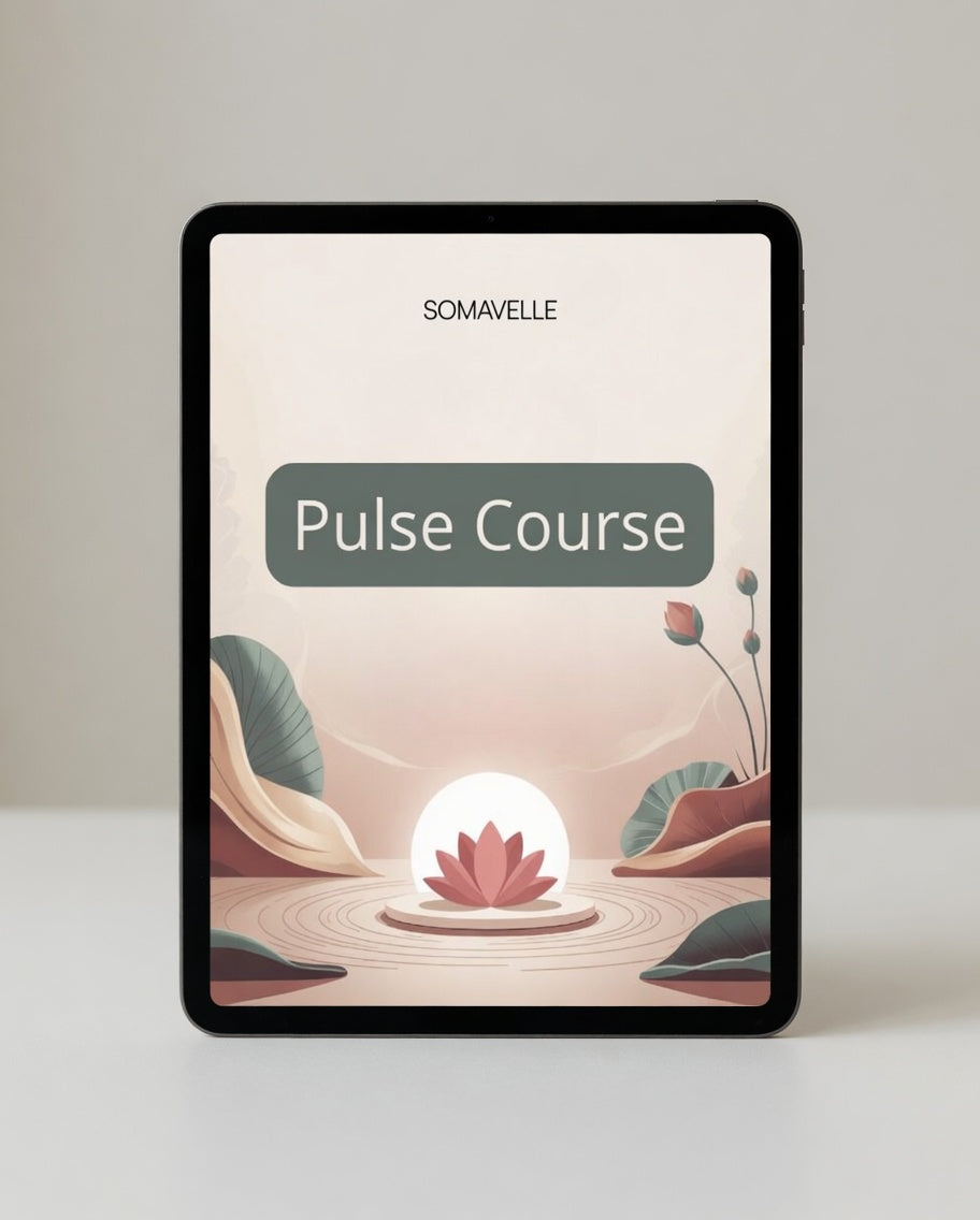Digital product cover for 'Pulse Course' by SOMAVELLE on a tablet screen.